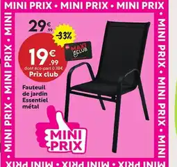Maxi Bazar Fauteuil de jardin Essentiel métal offre