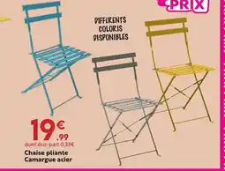 Maxi Bazar Chaise pliante Camargue acier offre