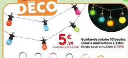 Maxi Bazar Guirlande solaire 10 boules coloris multicolore offre