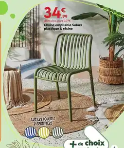 Maxi Bazar Chaise empilable Solara plastique & résine offre