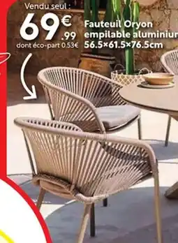 Maxi Bazar Fauteuil Oryon empilable aluminium offre