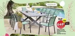Maxi Bazar HESPÉRIDE Table extensible Axiome 10 places aluminium martelé ardoise offre