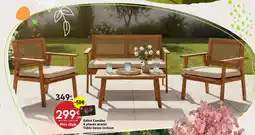 Maxi Bazar Salon Condao 4 places acacia Table basse incluse offre