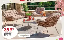 Maxi Bazar HESPÉRIDE Salon Paopao 4 places acier Table basse incluse offre