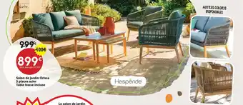 HESPÉRIDE Salon de jardin Orissa 5 places acier Table basse incluse