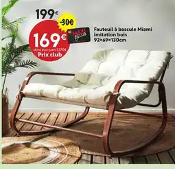 Maxi Bazar Fauteuil à bascule Miami imitation bois offre