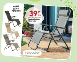 Maxi Bazar HESPÉRIDE Fauteuil pliant Silos acier offre