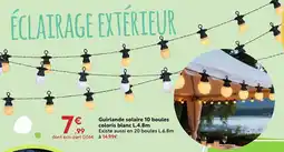 Maxi Bazar Guirlande solaire 10 boules coloris blanc offre