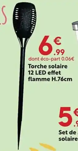 Maxi Bazar Torche solaire 12 LED effet flamme offre