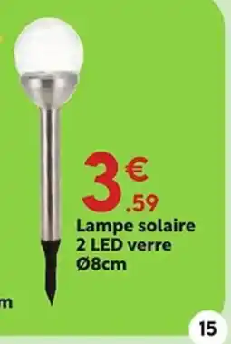 Maxi Bazar Lampe solaire 2 LED verre offre