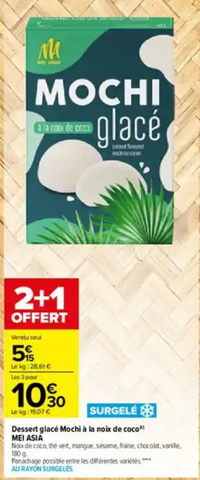 Carrefour Dessert glacé Mochi à la noix de coco offre