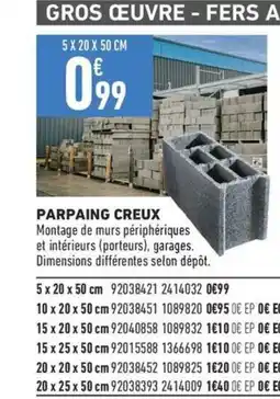 Brico Cash Parpaing creux offre