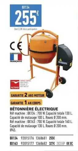 Brico Cash Bétonnière électrique offre