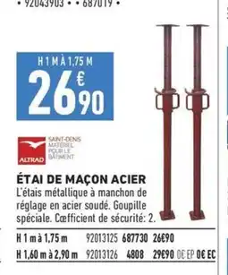 Brico Cash Étai de maçon acier offre