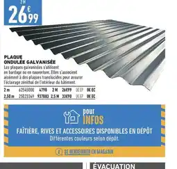Brico Cash Plaque ondulée galvanisée offre