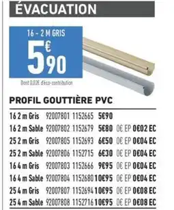 Brico Cash Profil gouttière pvc offre