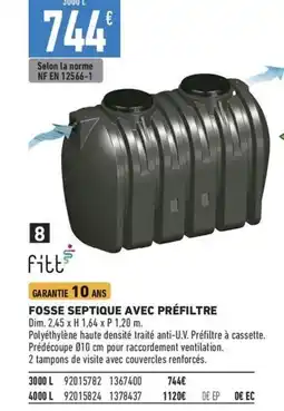 Brico Cash Fosse septique avec préfiltre offre