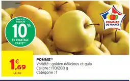 Intermarché Pomme golden delicious et gala offre