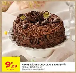 Intermarché Nid de pâques chocolat 6 parts offre