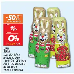 Netto Rohan lapin sous aluminium offre