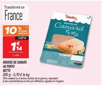 Netto Netto mousse de canard au porto offre