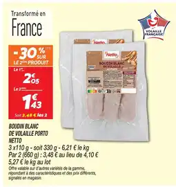 Netto Netto boudin blanc de volaille porto offre