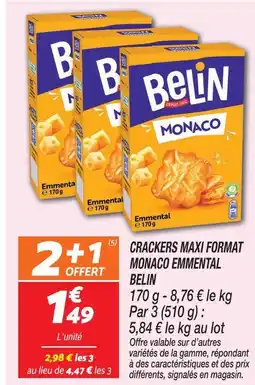 Netto Belin crackers maxi format monaco emmental offre
