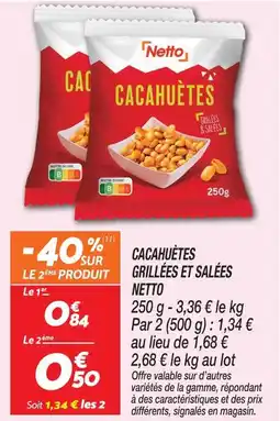 Netto Netto cacahuètes grillées et salées offre