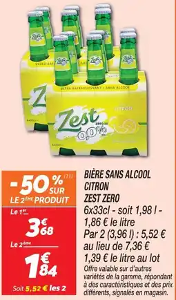 Netto Zest bière sans alcool citron zest zero offre