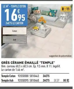 Brico Cash Grès cérame émaillé temple offre