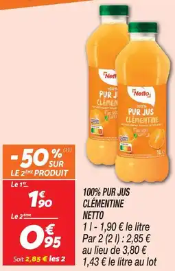 Netto Netto 100% pur jus clémentine offre