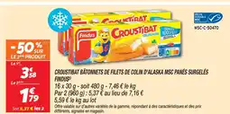 Netto Findus croustibat bâtonnets de filets de colin d'alaska msc panés surgelés offre