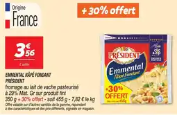 Netto Président emmental râpé fondant offre
