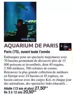Carrefour Aquarium de paris offre