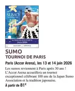 Carrefour Arena - paris (accor ), les 13 et 14 juin 2026 offre