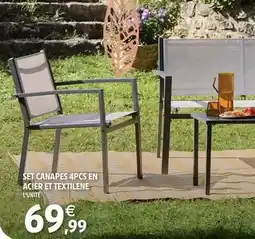 Intermarché Contact Set canapés 4pcs en acier et textilene offre