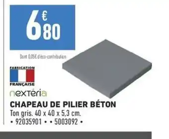 Chapeau de pilier béton