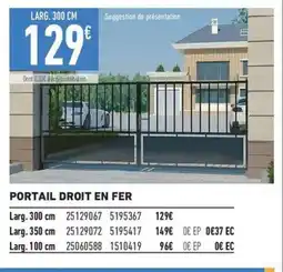 Brico Cash Portail droit en fer offre