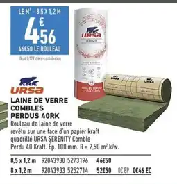 Brico Cash Laine de verre combles perdus 40rk offre