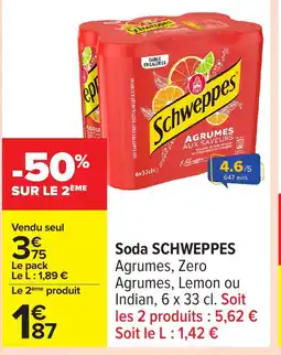 Carrefour SCHWEPPES Soda offre