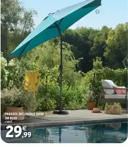 Intermarché Parasol inclinable diam 3m bleu offre