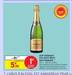 Intermarché Hyper WOLFBERGER Aop crémant d'alsace brut offre