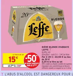 Intermarché Hyper LEFFE Bière blonde d'abbaye offre