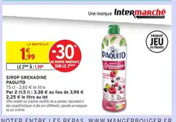 Intermarché Hyper PAQUITO Sirop grenadine offre