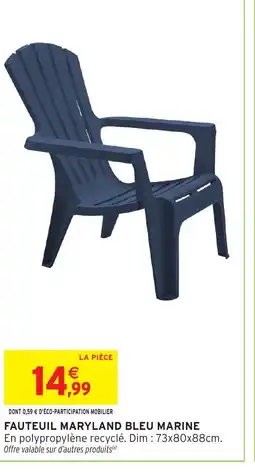 Intermarché Hyper Fauteuil maryland bleu marine offre