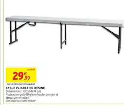 Intermarché Hyper Table pliable en resine offre