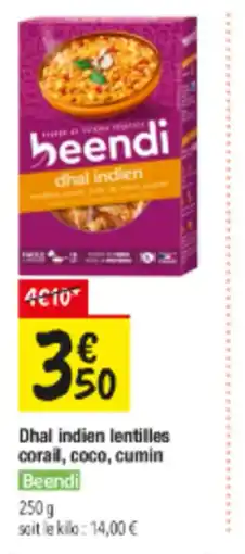 Les Comptoirs de la Bio BEENDI Dhal indien lentilles corail, coco, cumin offre