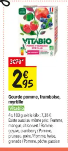 Les Comptoirs de la Bio VITABIO Gourde pomme, framboise, myrtille offre