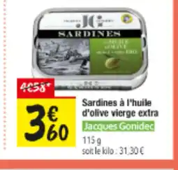 Les Comptoirs de la Bio JACQUES GONIDEC Sardines à l'huile d'olive vierge extra Jacques offre
