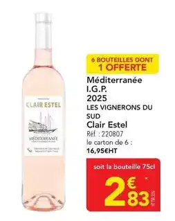 METRO Clair estel - méditerranée i.g.p. 2020 les vignerons du sud offre